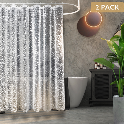 8-Gauge Waterproof Shower Curtain Liner With Bonus Hooks, Sizing Options