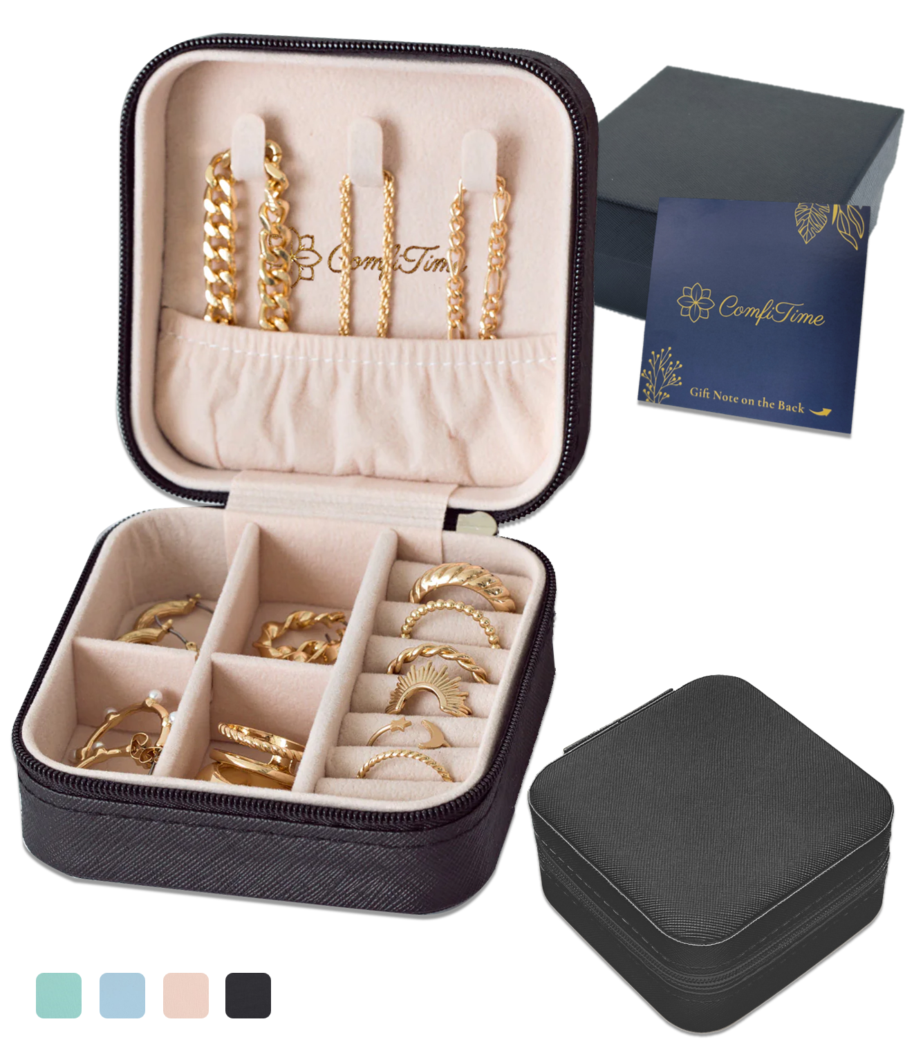 Vegan Leather Travel Jewelry Case