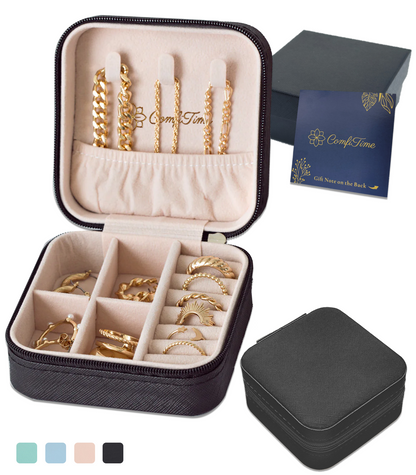 Vegan Leather Travel Jewelry Case