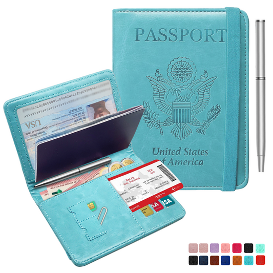 RFID-Blocking Passport Holder With Elastic Band