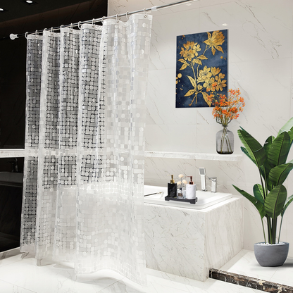 8-Gauge Waterproof Shower Curtain Liner With Bonus Hooks, 72 x 72 in