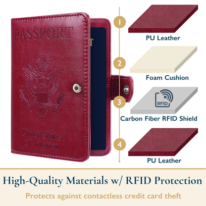 RFID-Blocking Passport Wallet With Large Cash Pocket