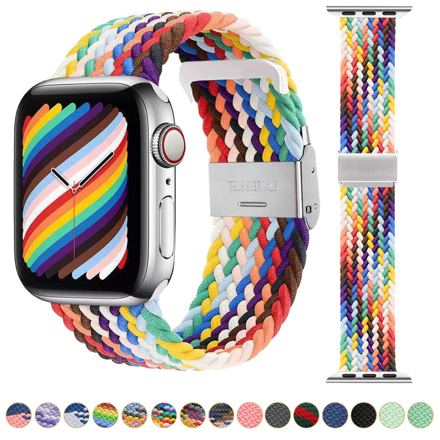 Braided Apple Watch Band With Adjustable Buckle