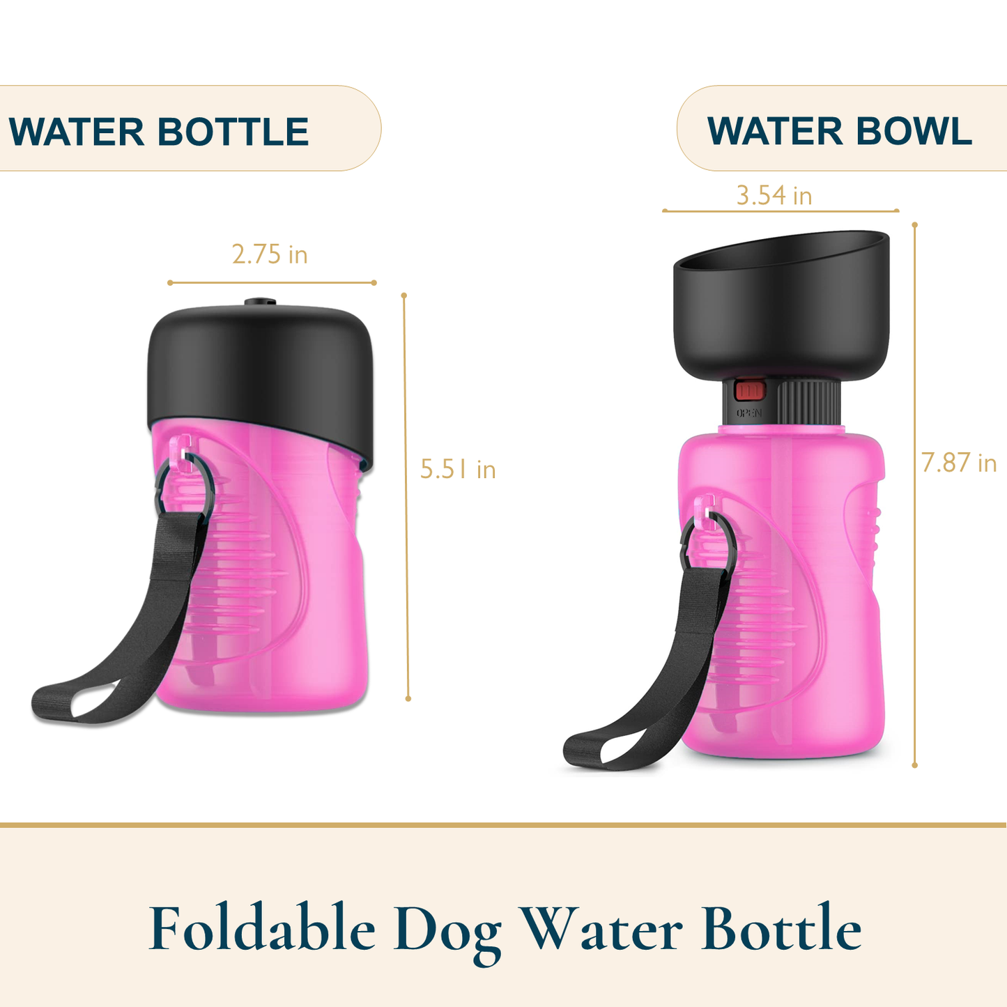 Leakproof Dog Water Bottle With Bonus Dog Poop Bag Dispenser