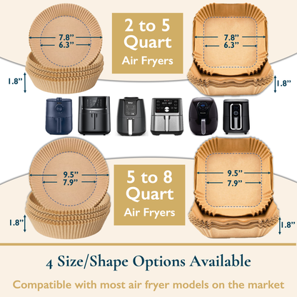 Square Air Fryer Liners for 2-8 Quart Air Fryers