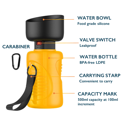 Leakproof Dog Water Bottle With Bonus Dog Poop Bag Dispenser