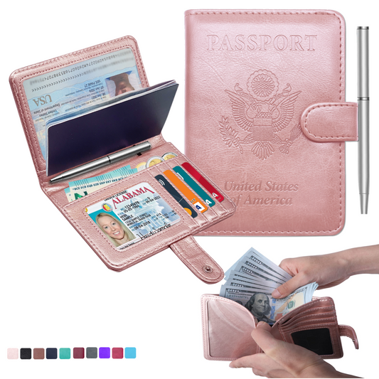 RFID-Blocking Passport Wallet With Large Cash Pocket