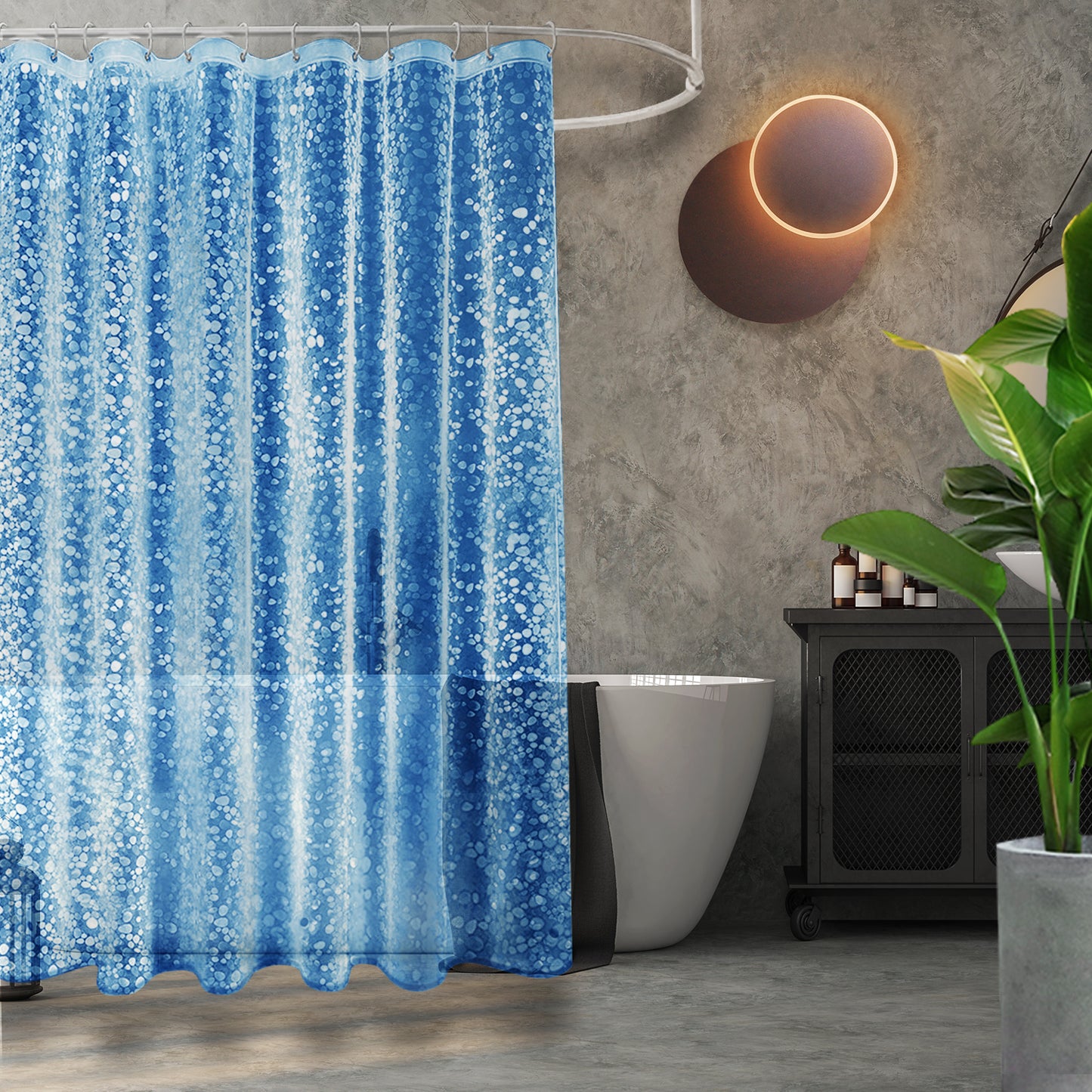 8-Gauge Waterproof Shower Curtain Liner With Bonus Hooks, 72 x 72 in