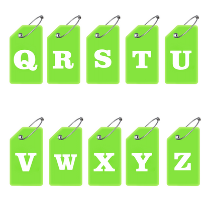 Silicone Luggage Tags With Alphabet, 4 Pack