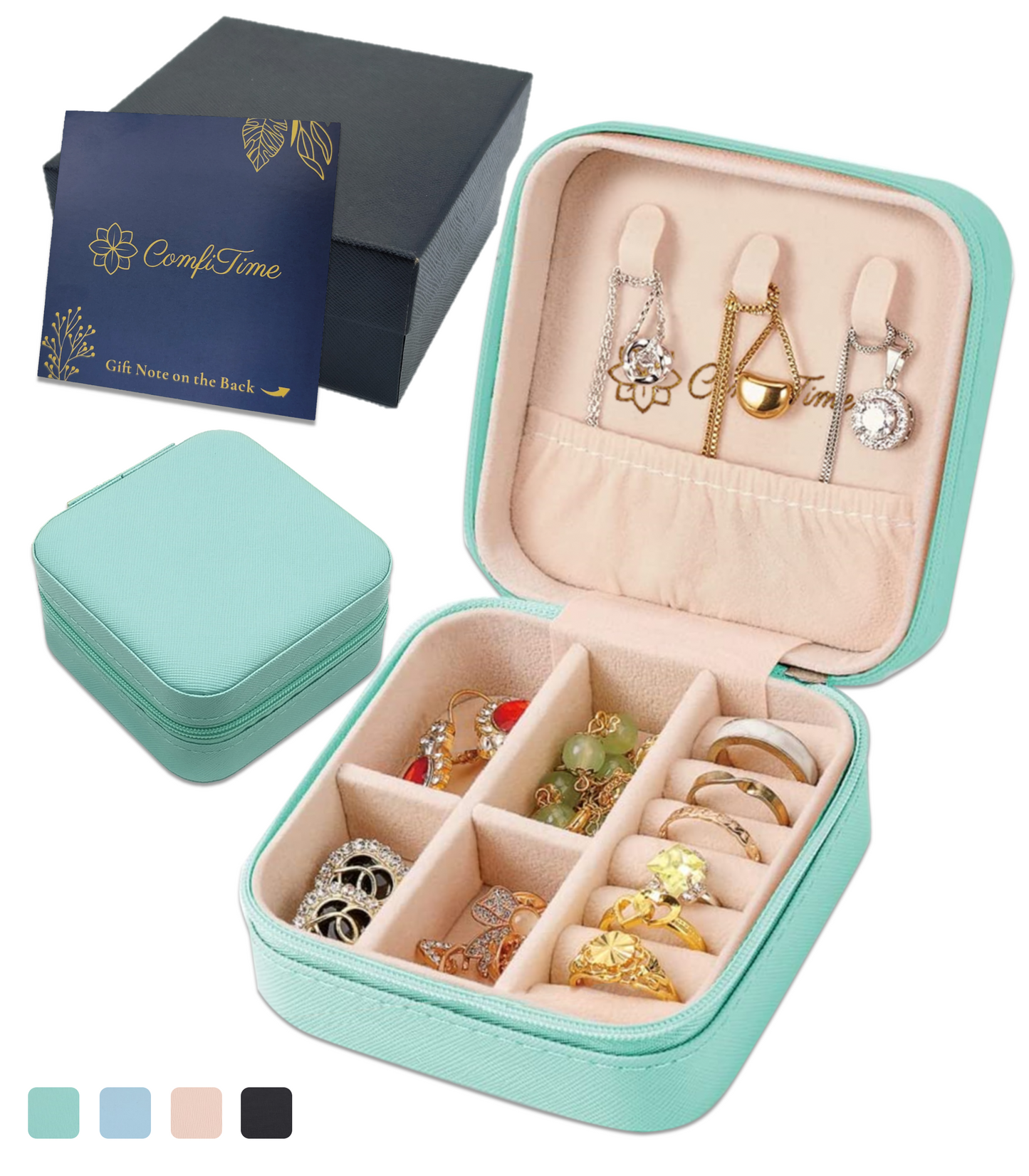 Vegan Leather Travel Jewelry Case