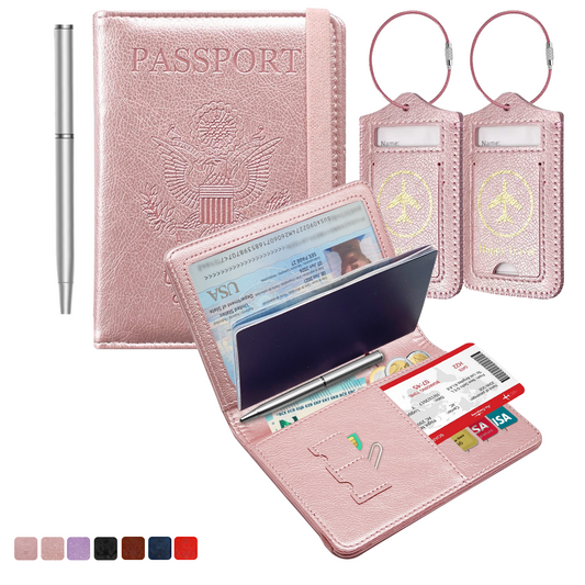 Passport Holder and Luggage Tags Set