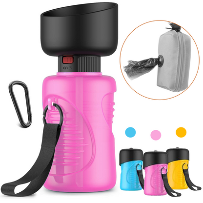Leakproof Dog Water Bottle With Bonus Dog Poop Bag Dispenser