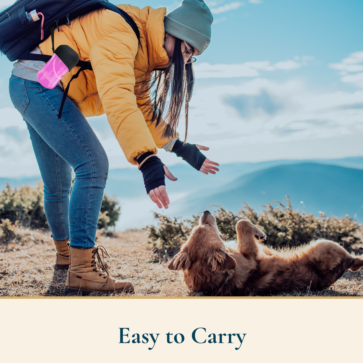 Leakproof Dog Water Bottle With Bonus Dog Poop Bag Dispenser