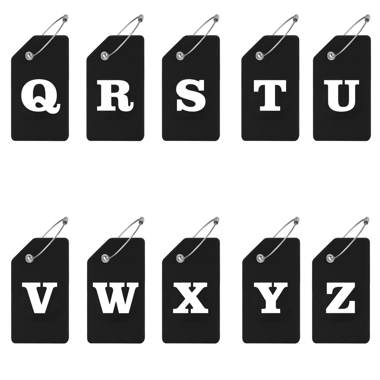 Silicone Luggage Tags With Alphabet, 4 Pack