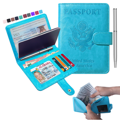 RFID-Blocking Passport Wallet With Large Cash Pocket