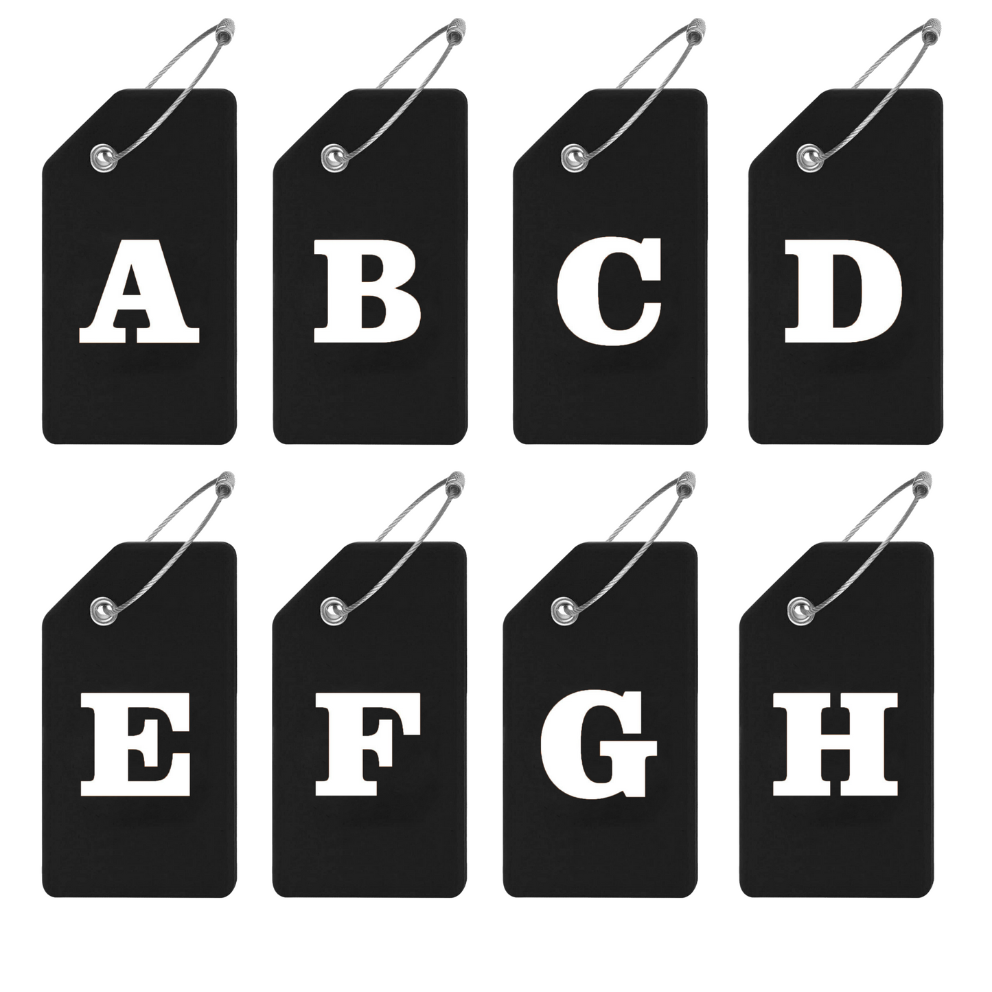 Silicone Luggage Tags With Alphabet, 4 Pack