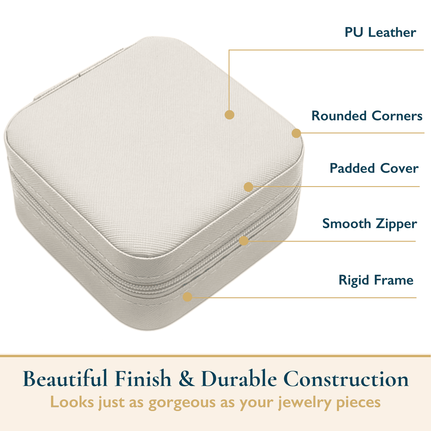 Vegan Leather Travel Jewelry Case