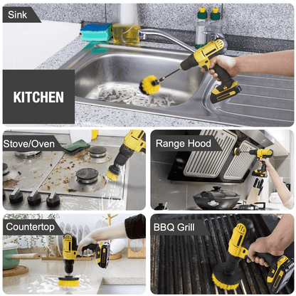 21-Piece Drill Brush Set With Splash Shield