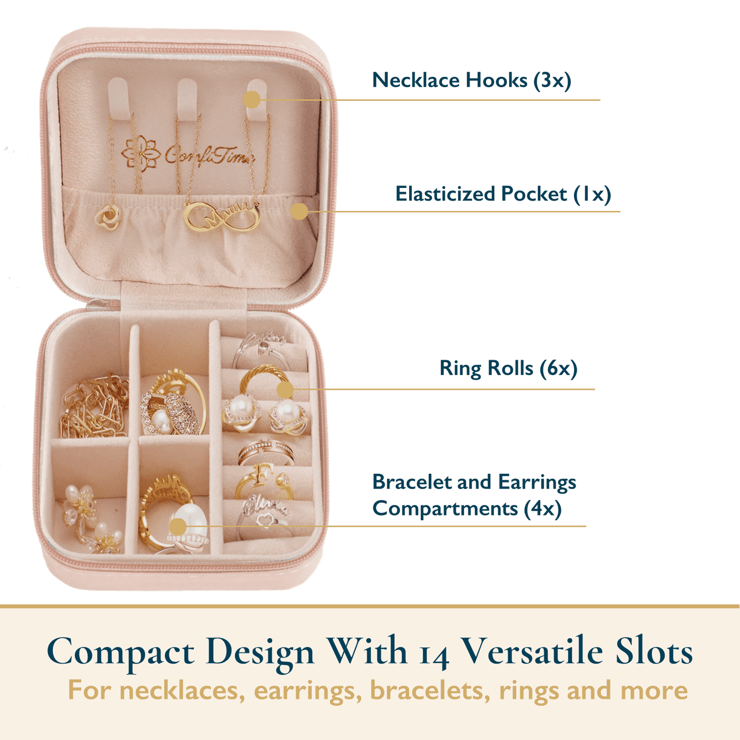 Vegan Leather Travel Jewelry Case