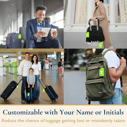 Silicone Luggage Tags With Alphabet, 4 Pack