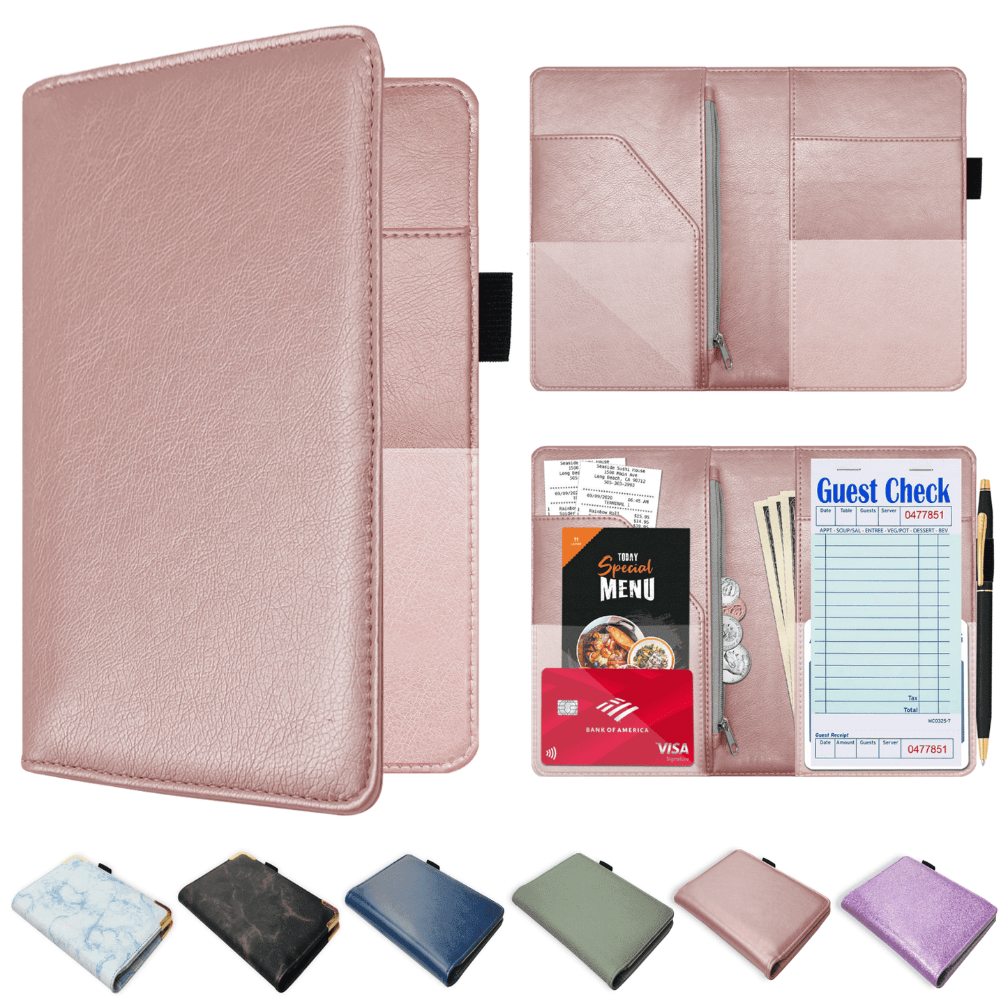 PU Leather Server Book for Waitress