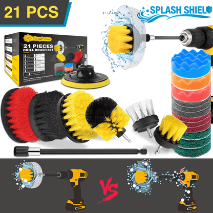21-Piece Drill Brush Set With Splash Shield