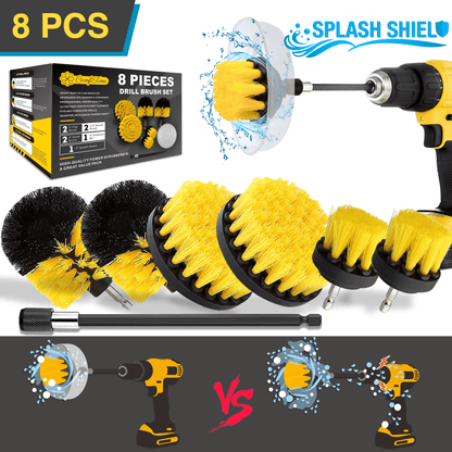 8-Piece Drill Brush Set With Splash Shield