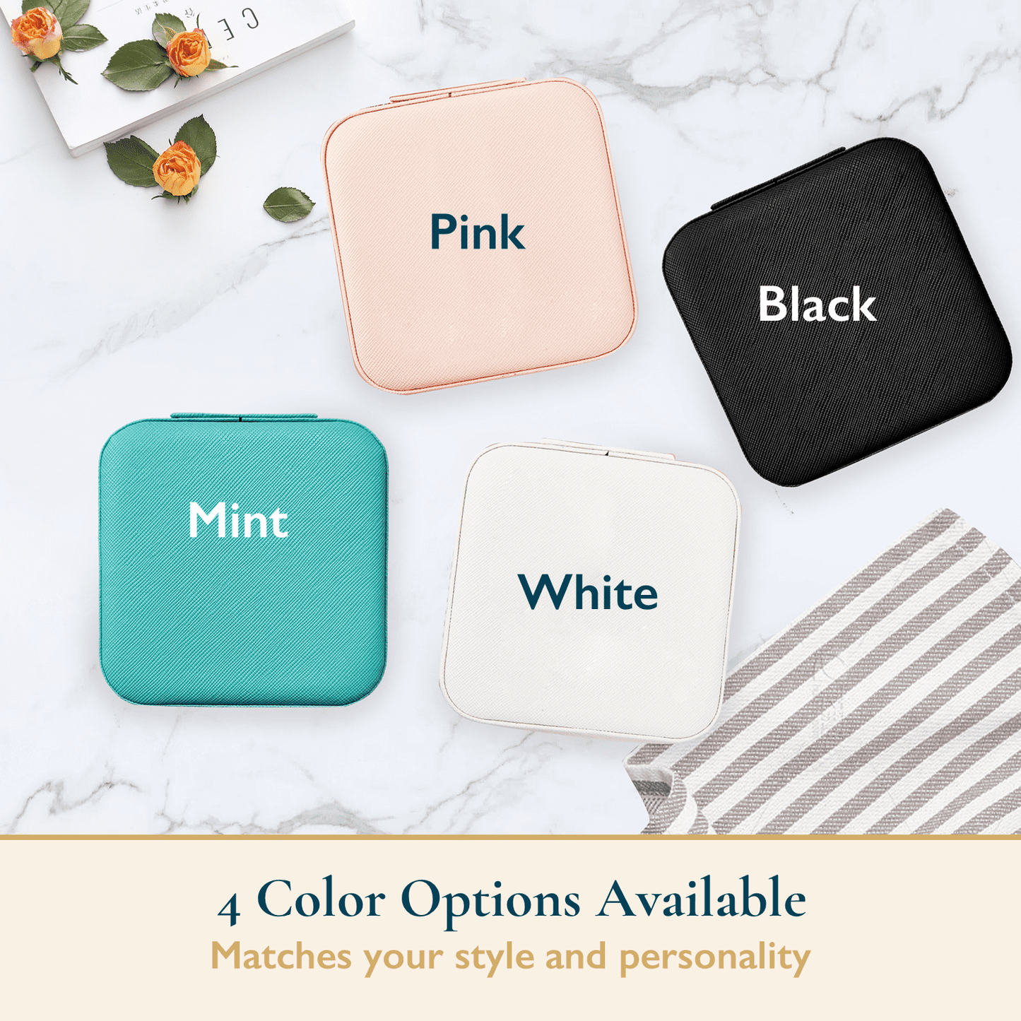 Vegan Leather Travel Jewelry Case