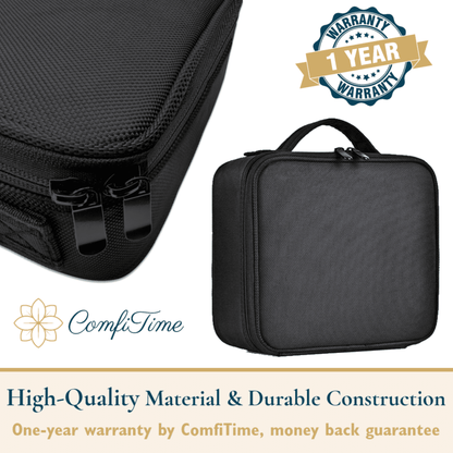 Customizable Makeup Case With Strap and Bonus Travel Mirror
