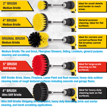21-Piece Drill Brush Set With Splash Shield