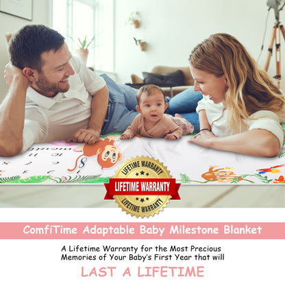 Soft Fleece Adaptable Baby Milestone Blanket, 300 GSM, 40 x 60 in